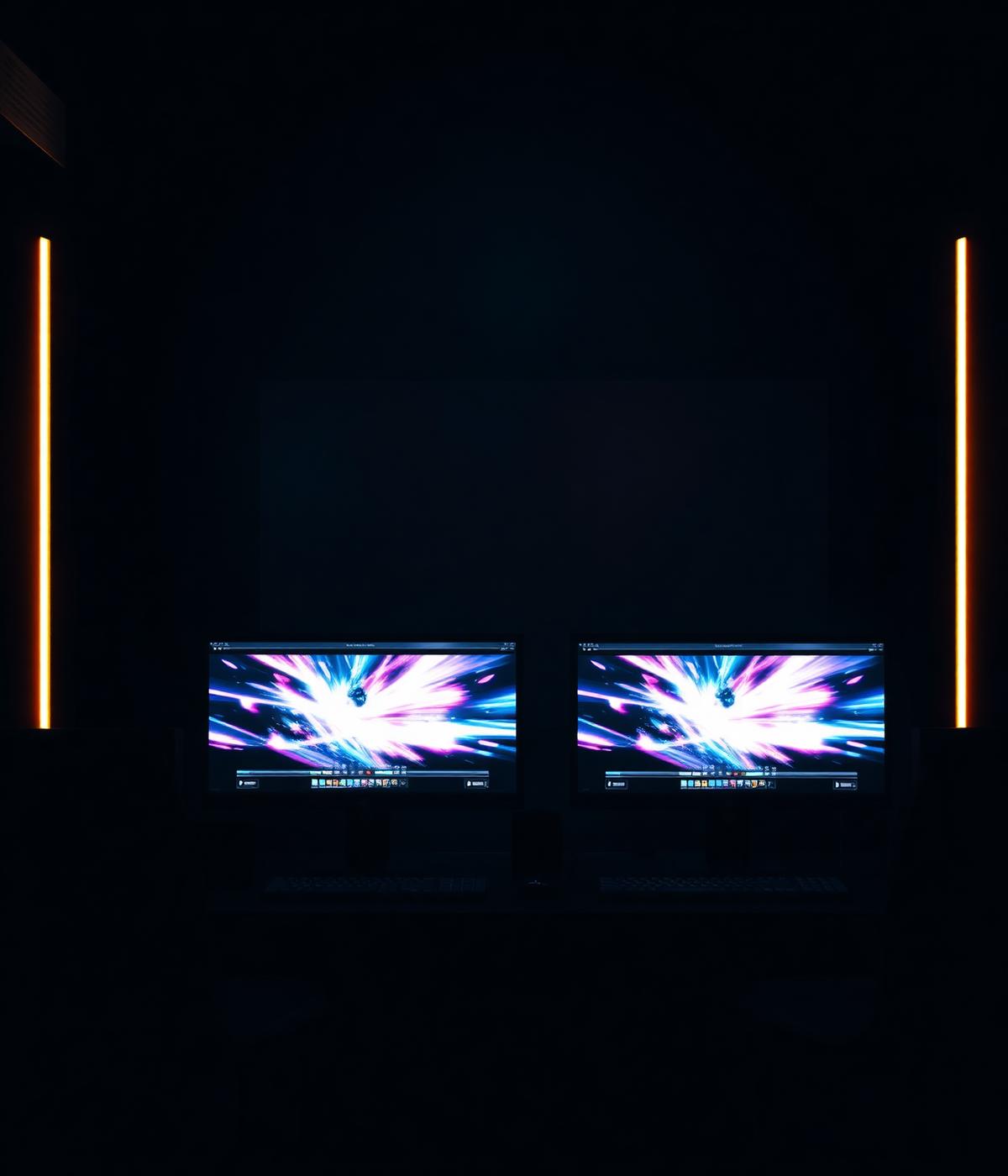 Hail Studios remote editing suite with dual colour-graded monitors